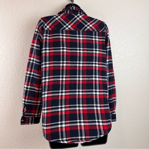 Red Plaid Fleece Lined Flannel - Picture 3 of 7
